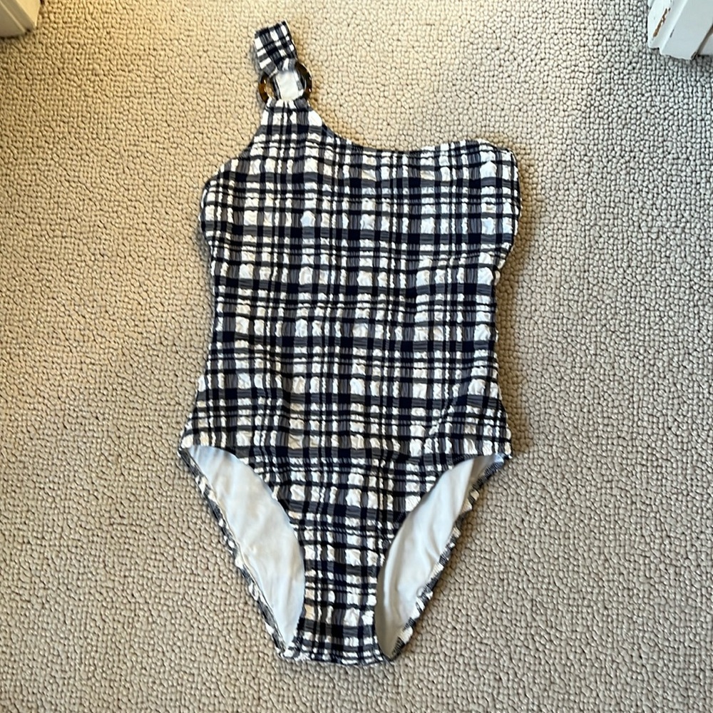 Solid and Striped navy /white Bathing Suit